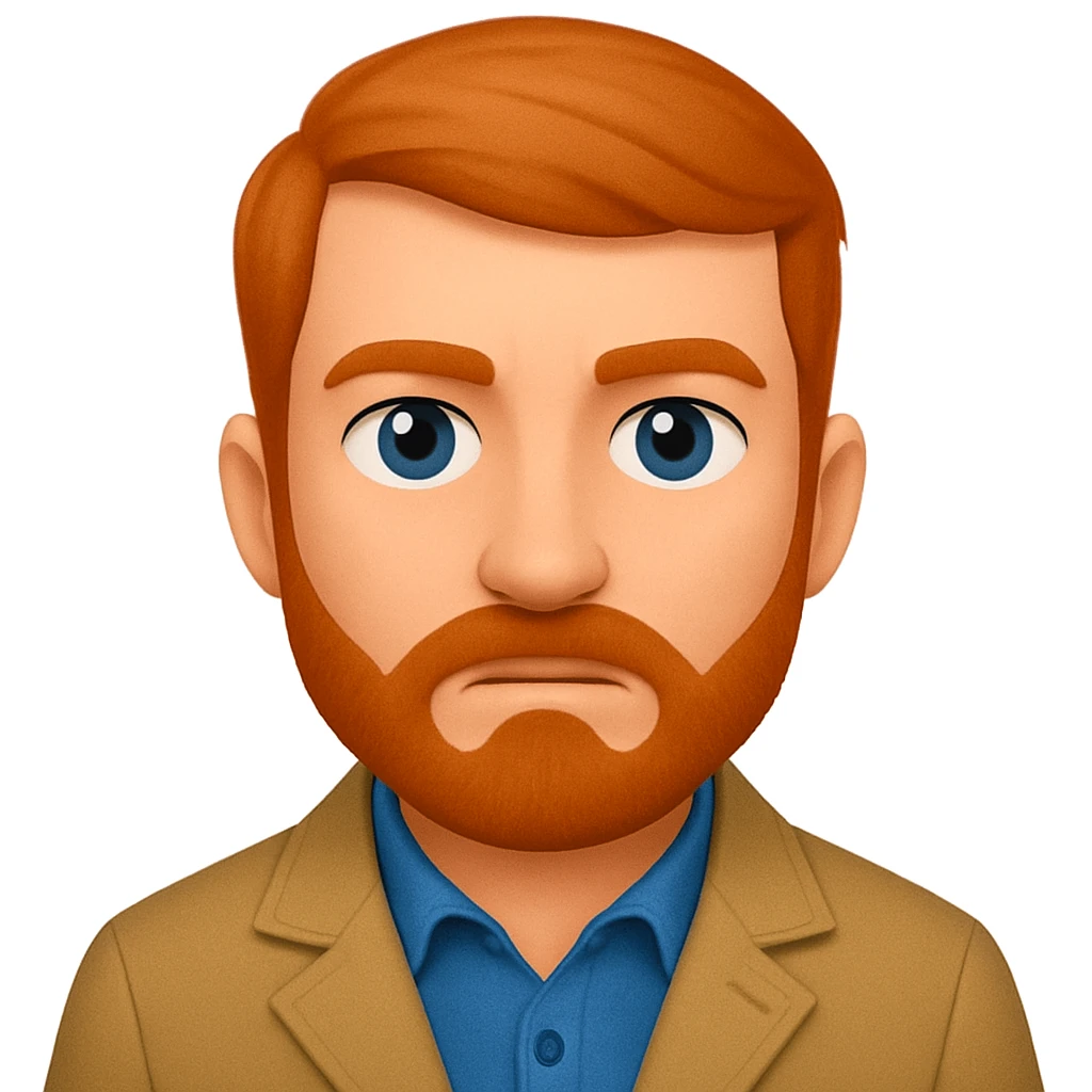 turn the second man in emoji style of the 1st image, match the facial features and clothes emoji
