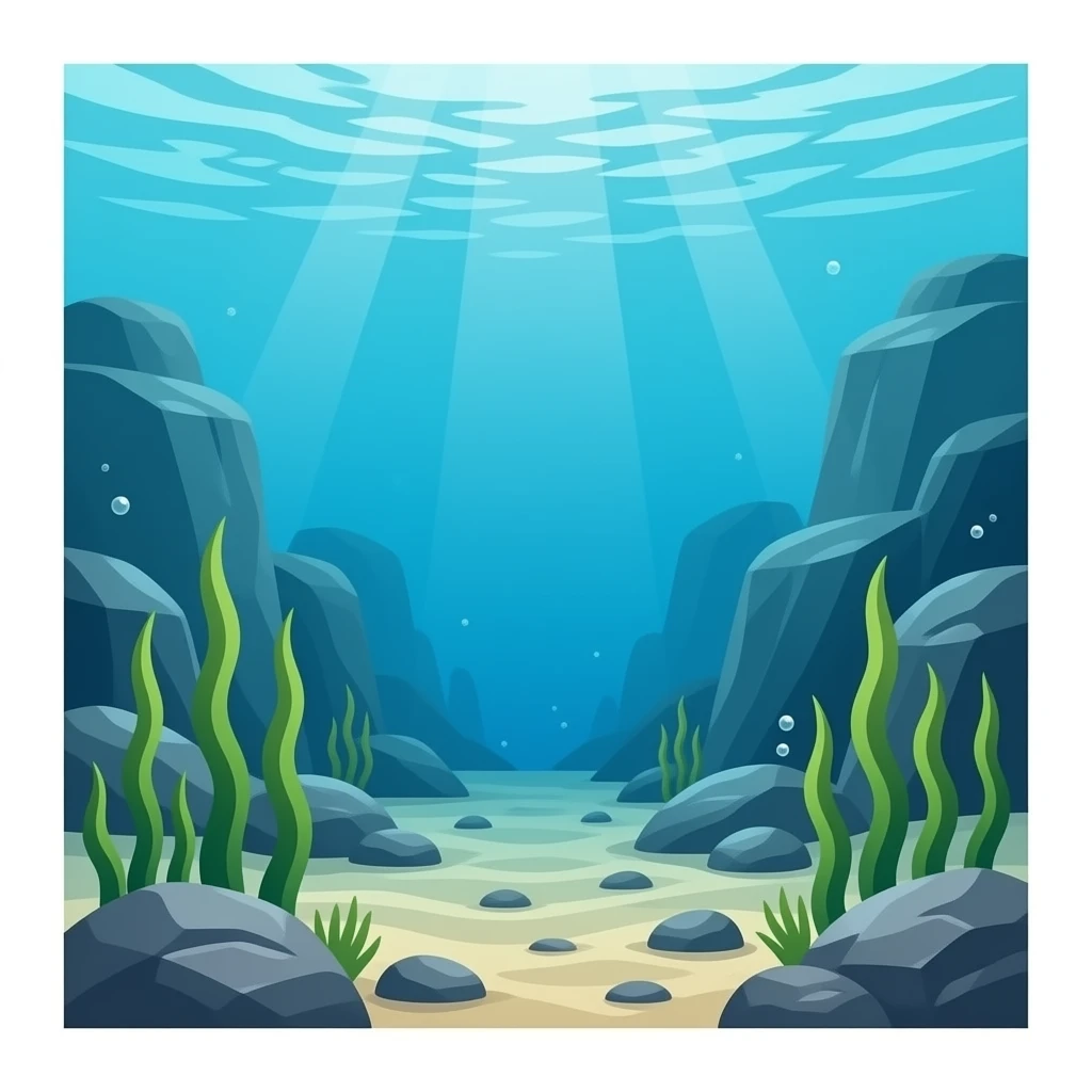 rocks seabed, transparent background emoji