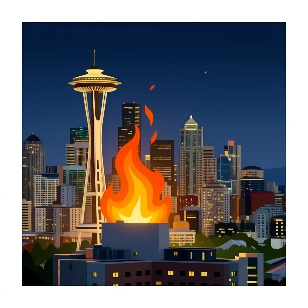 Seattle on fire emoji