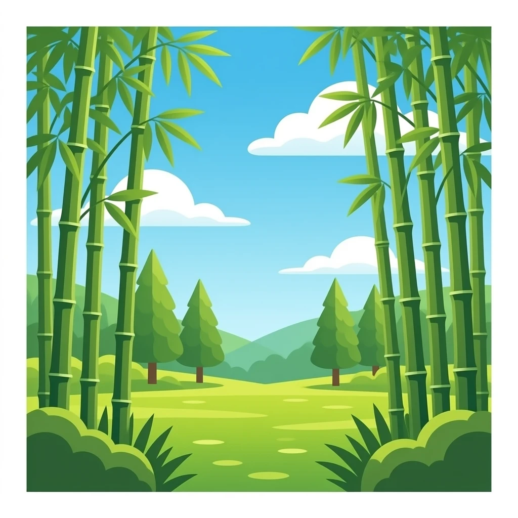 A thin bamboo forest emoji