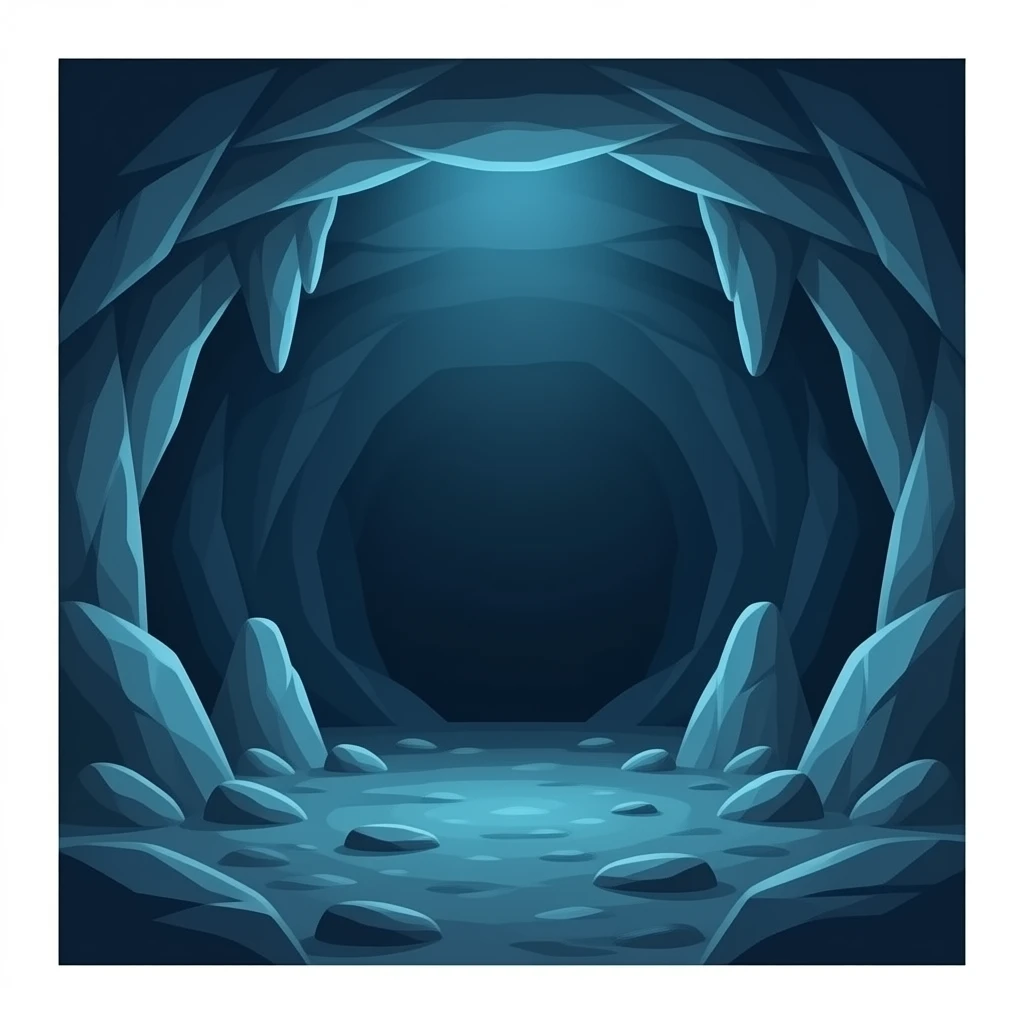 Gruta somente as pedras com emoji