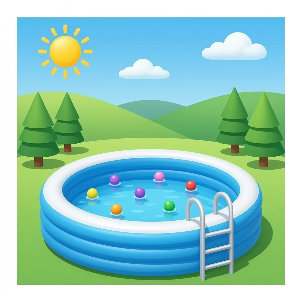 Inflatable empty pool with ball pits emoji
