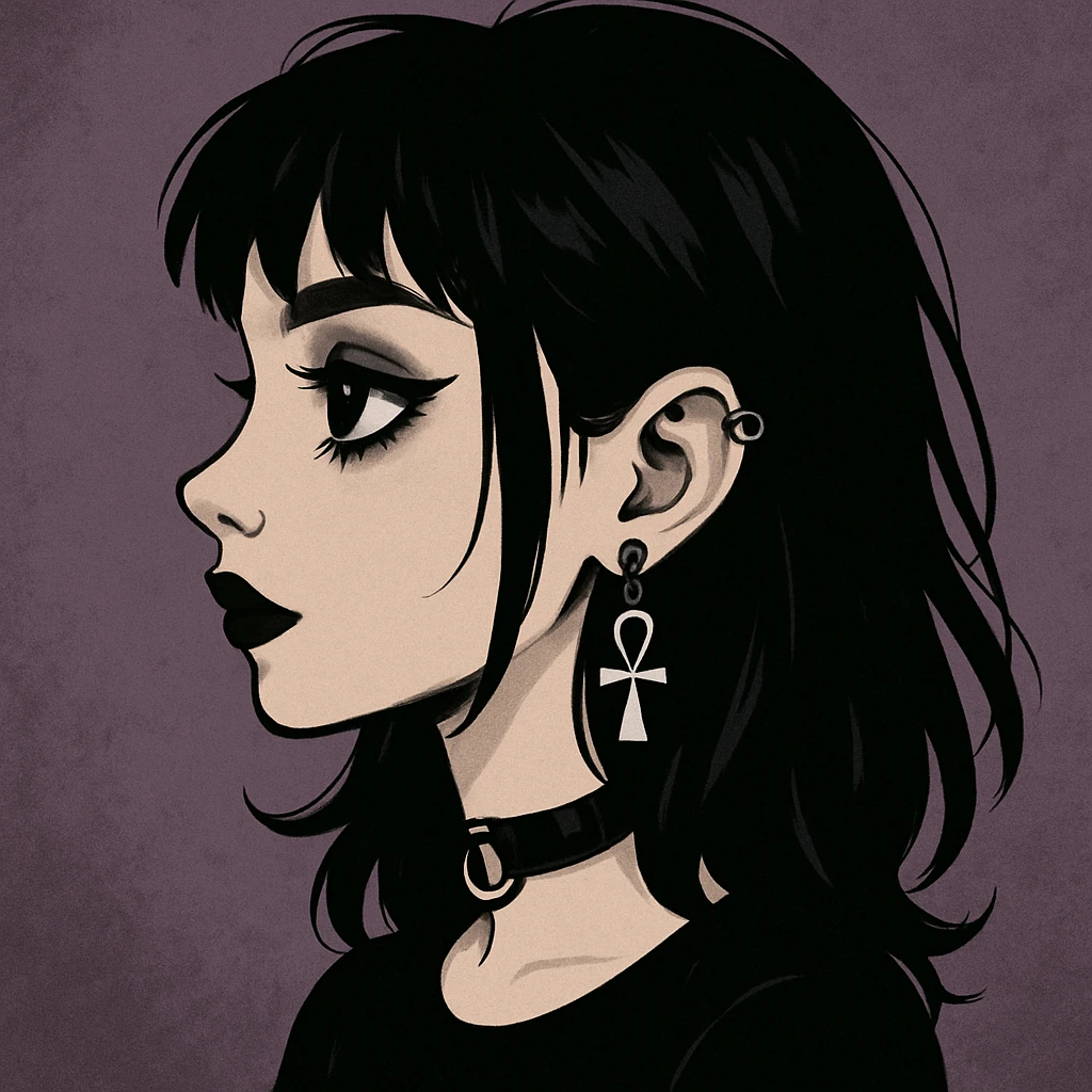 cute goth profile girl emoji | AI Emoji Generator