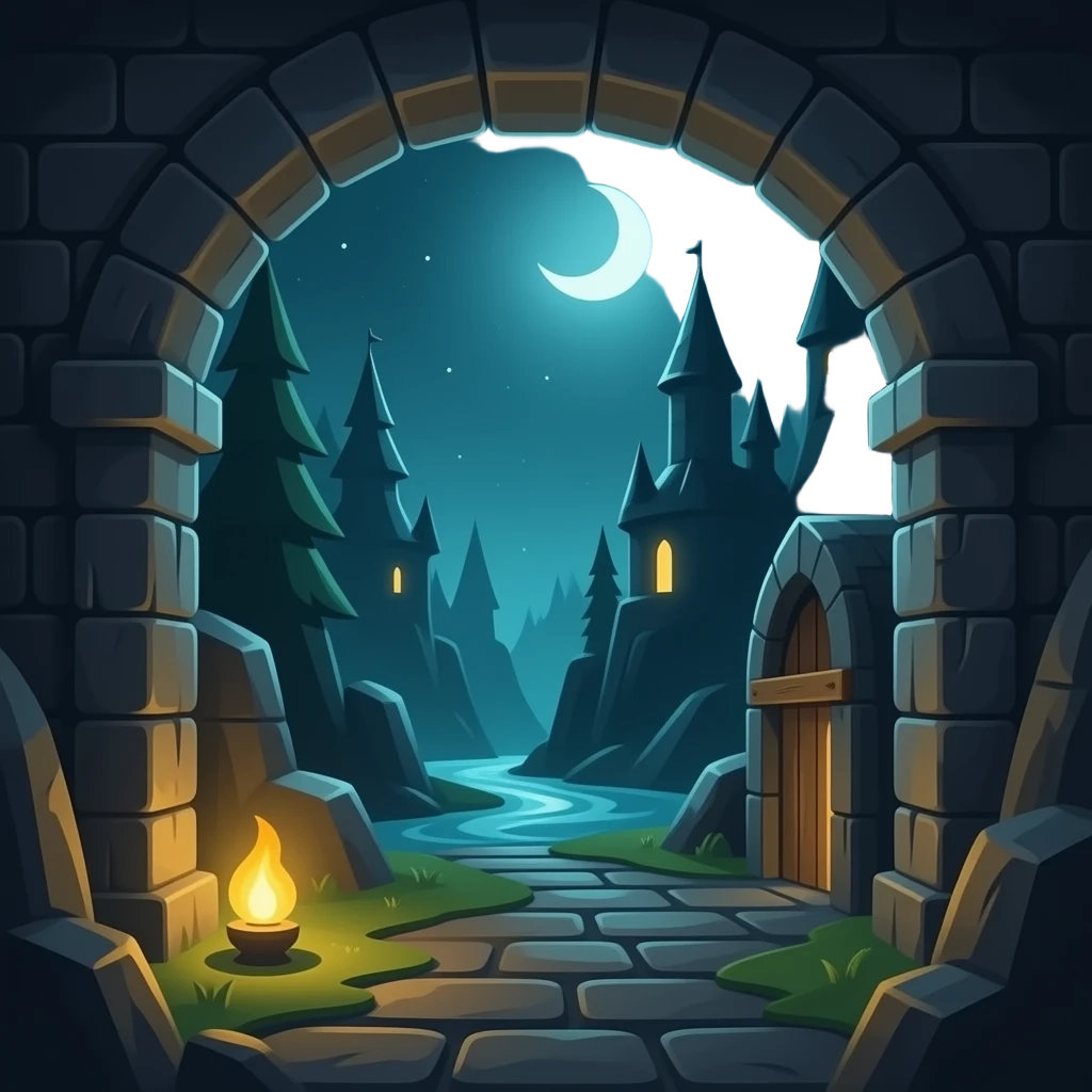 inside dark dungeon with no border emoji