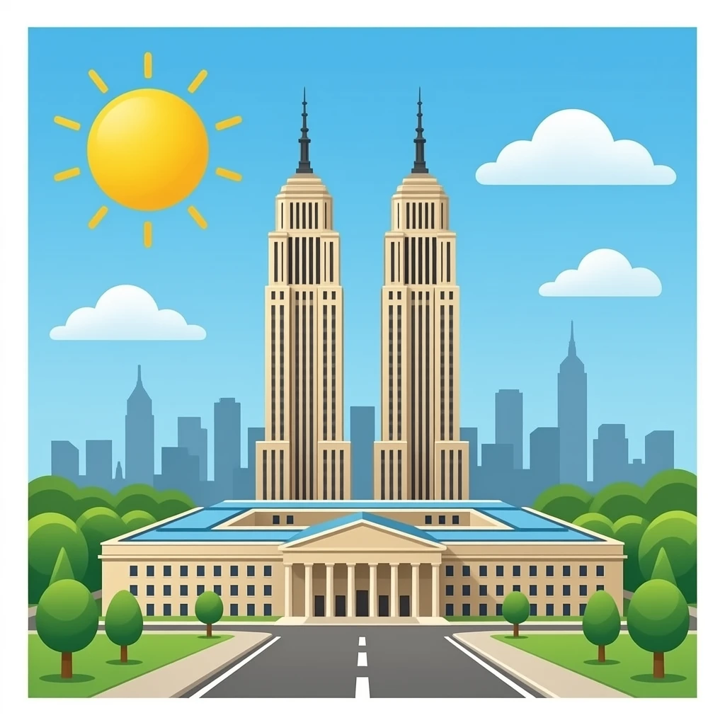 The Pentagon, usa building - add twin towers emoji | AI Emoji Generator