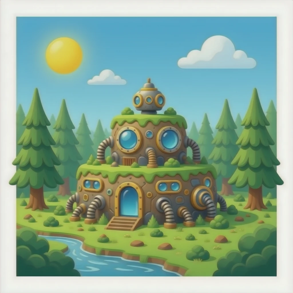 Eco punk, Machine, hybridized, living Forest emoji