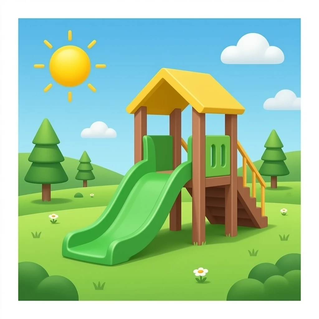children's slides green emoji