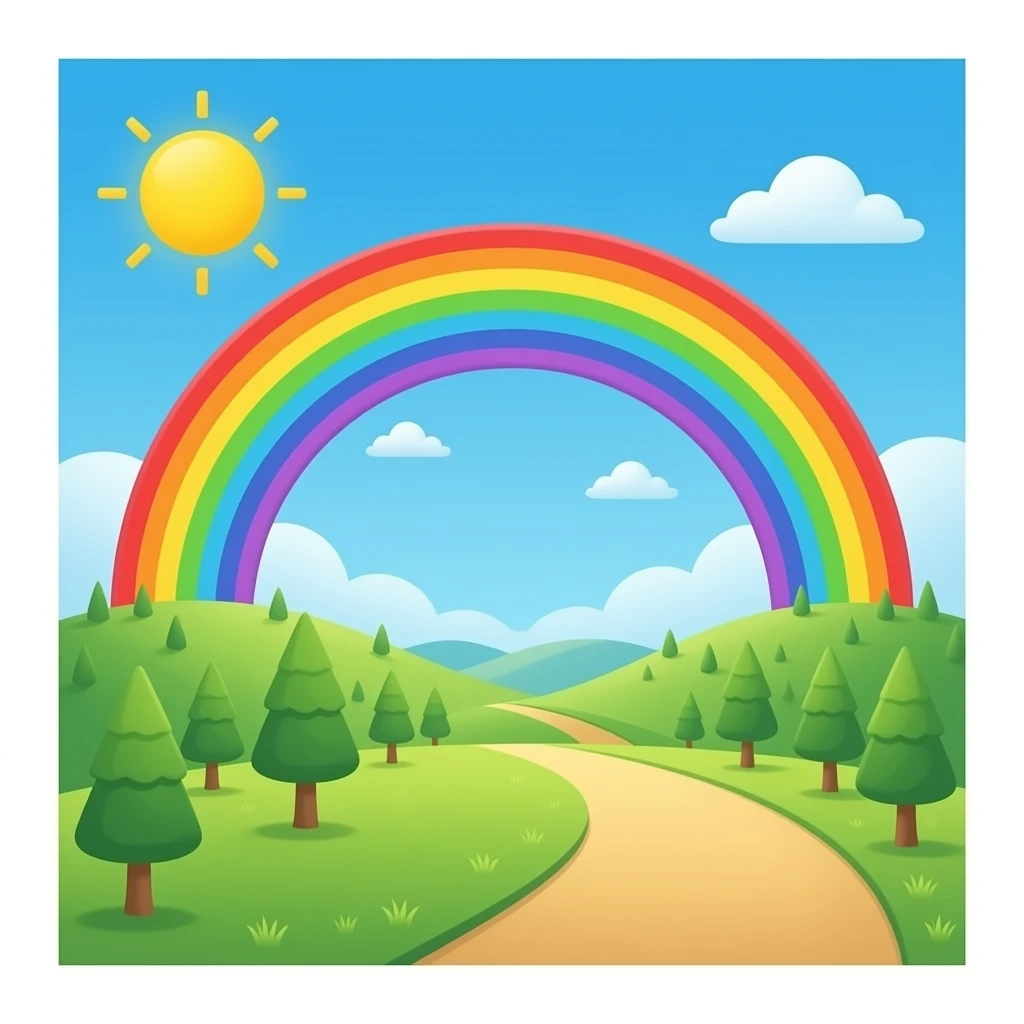 Rainbow Popcorn Planet emoji