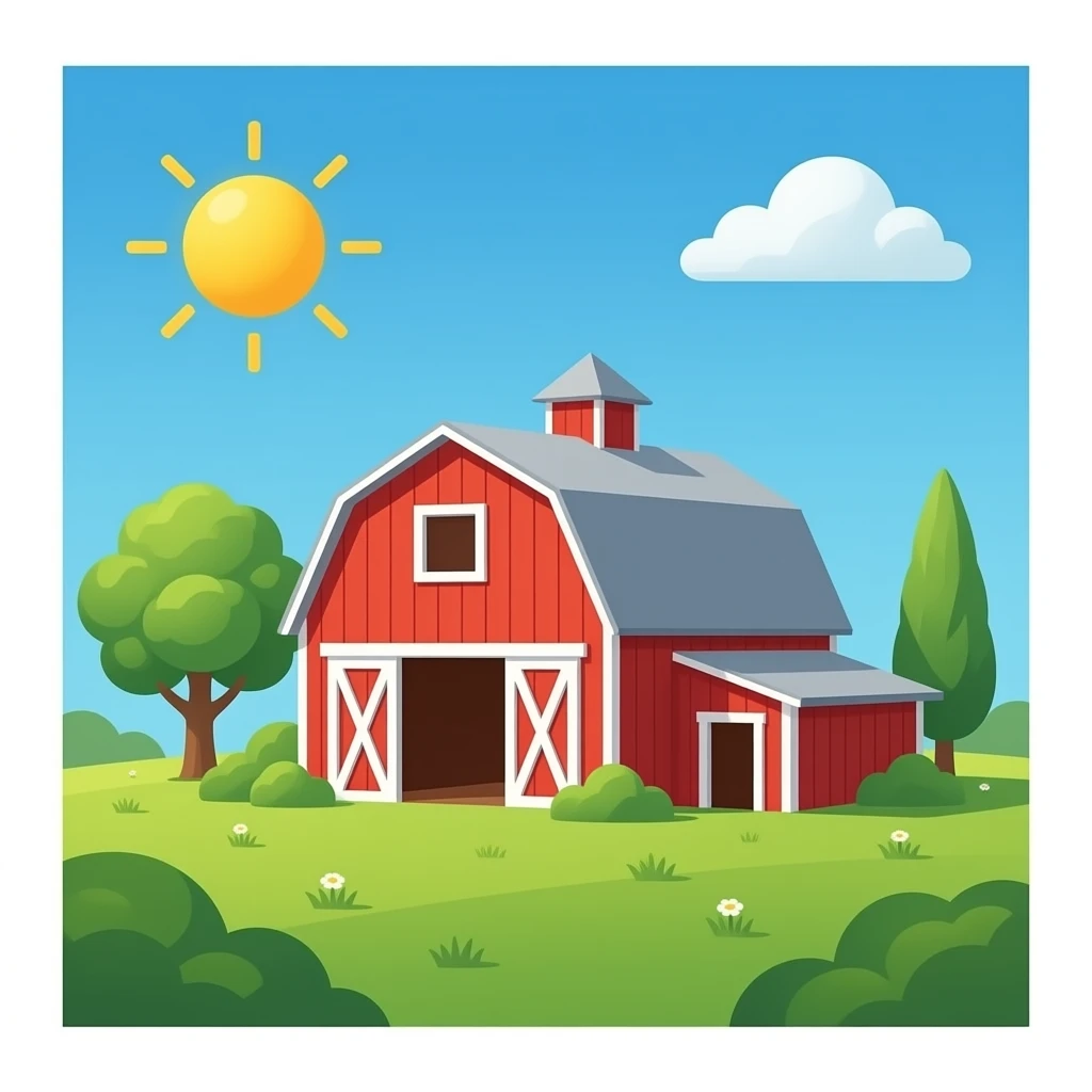 Red barn emoji