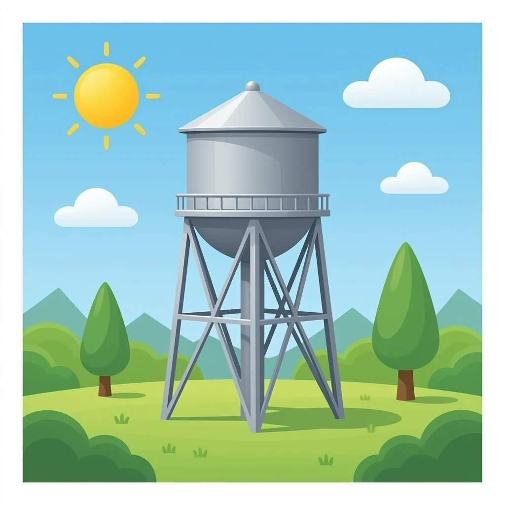 Water tower building  no background emoji