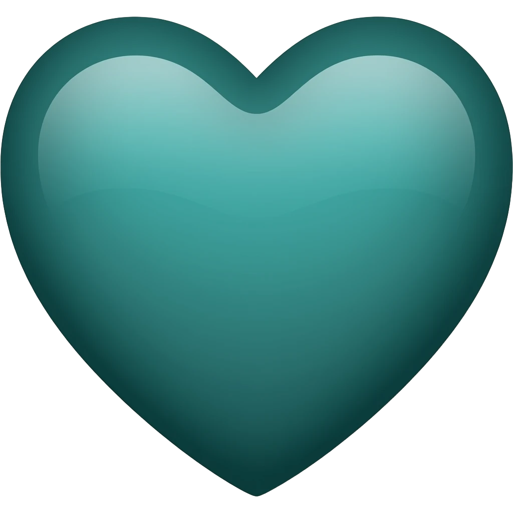 Corazón verde muy oscuro y con azul emoji