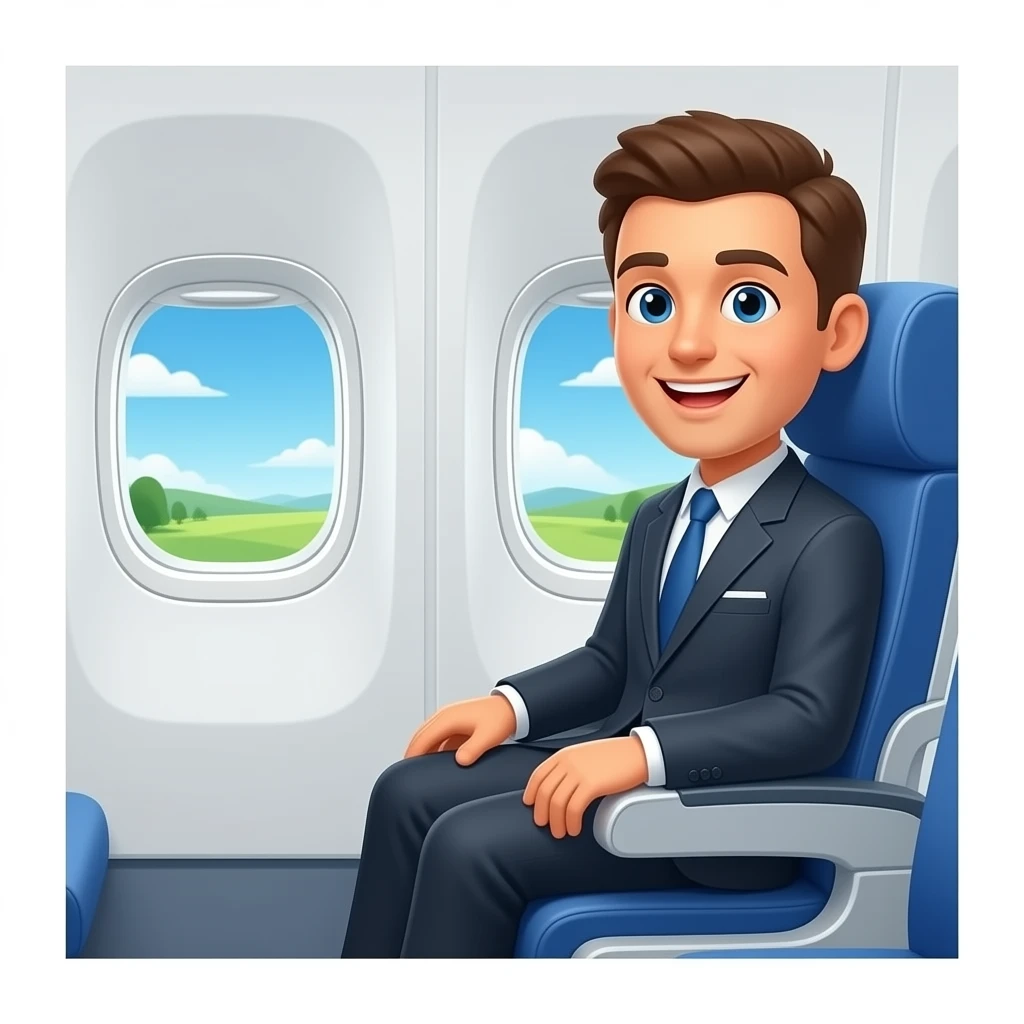 самолет, пассажиры с зубами emoji