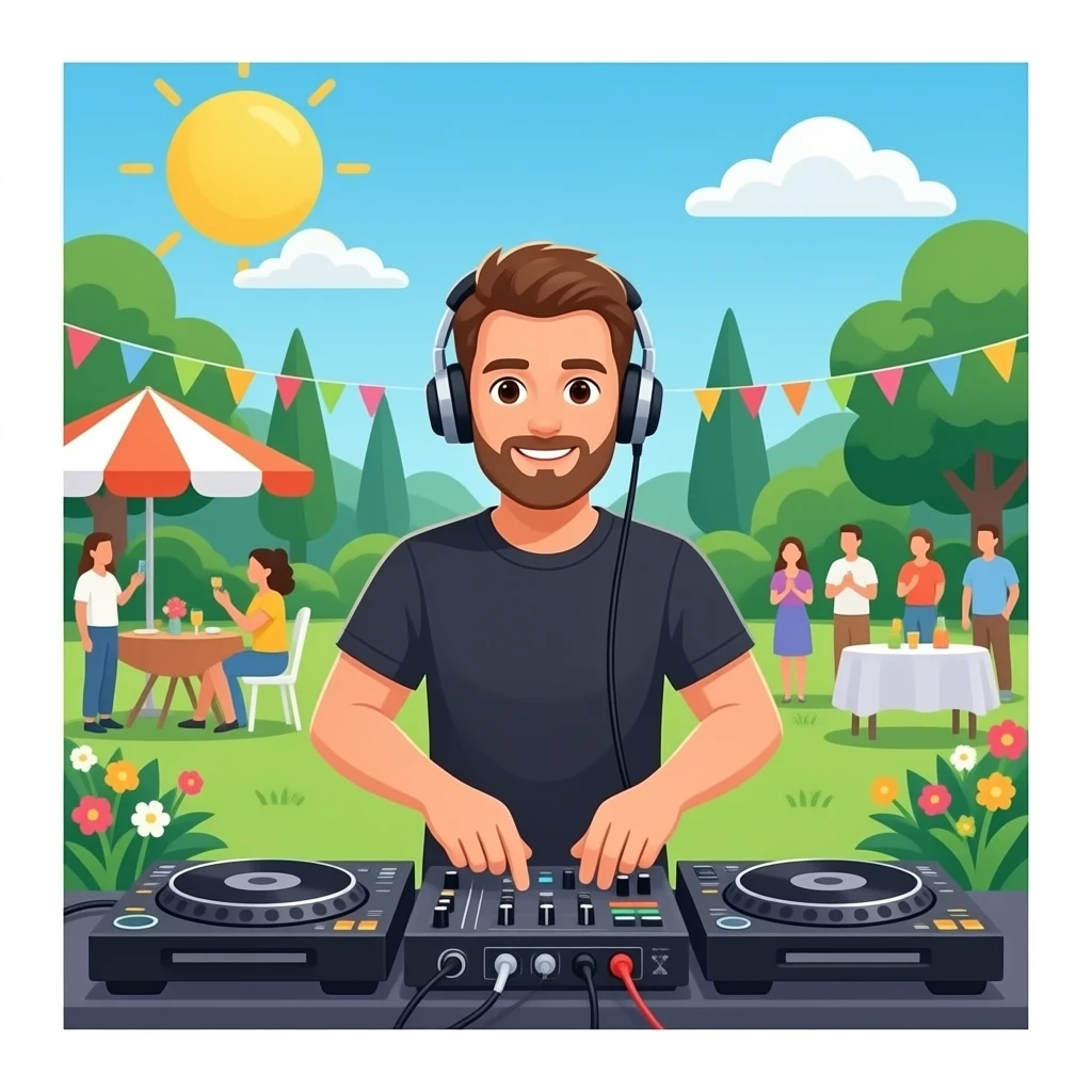 Gartenparty mit dj emoji