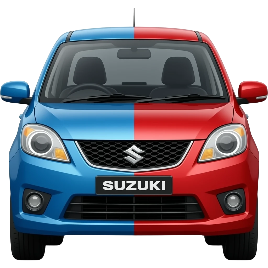 make one maruti suzuki victoris partly 1/4 blue color , partly 1/4 silver color , partly 1/4 red color, partly 1/4 black color emoji
