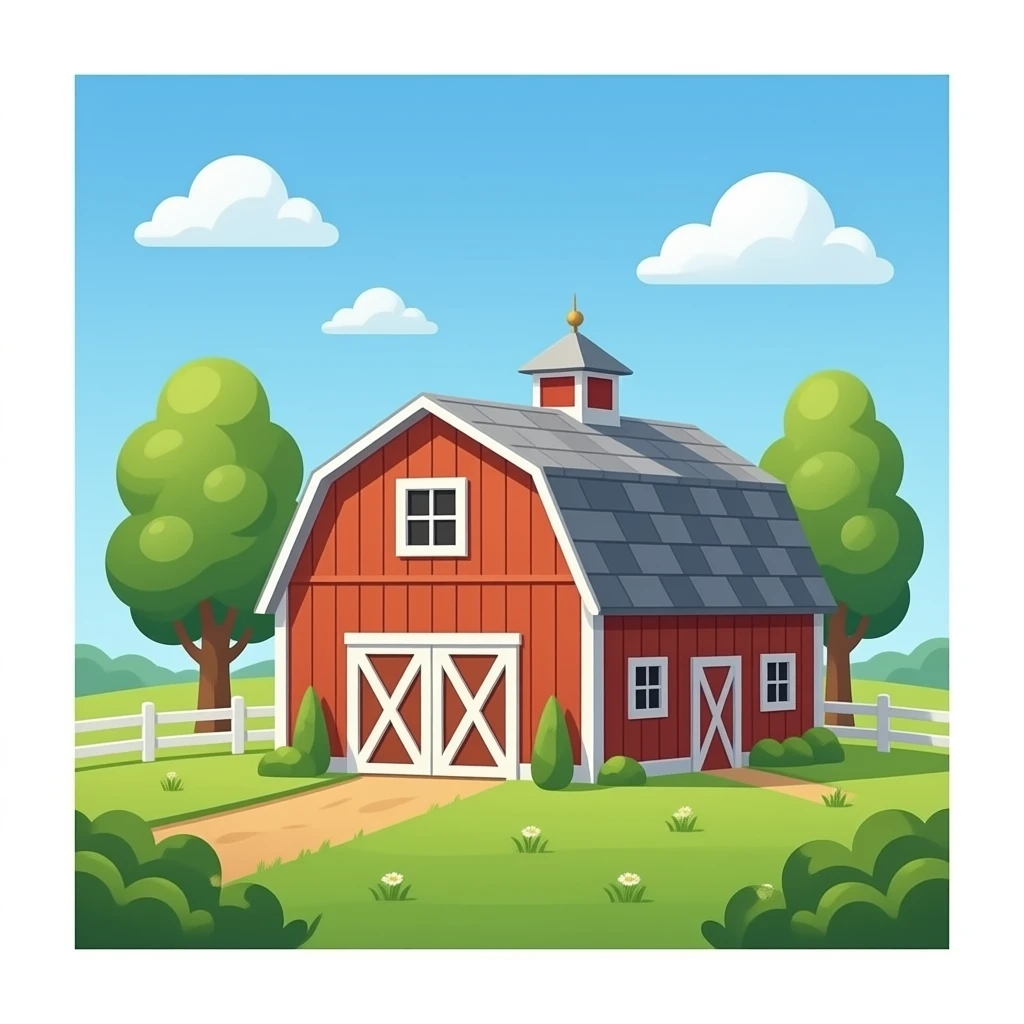 a farm barn emoji