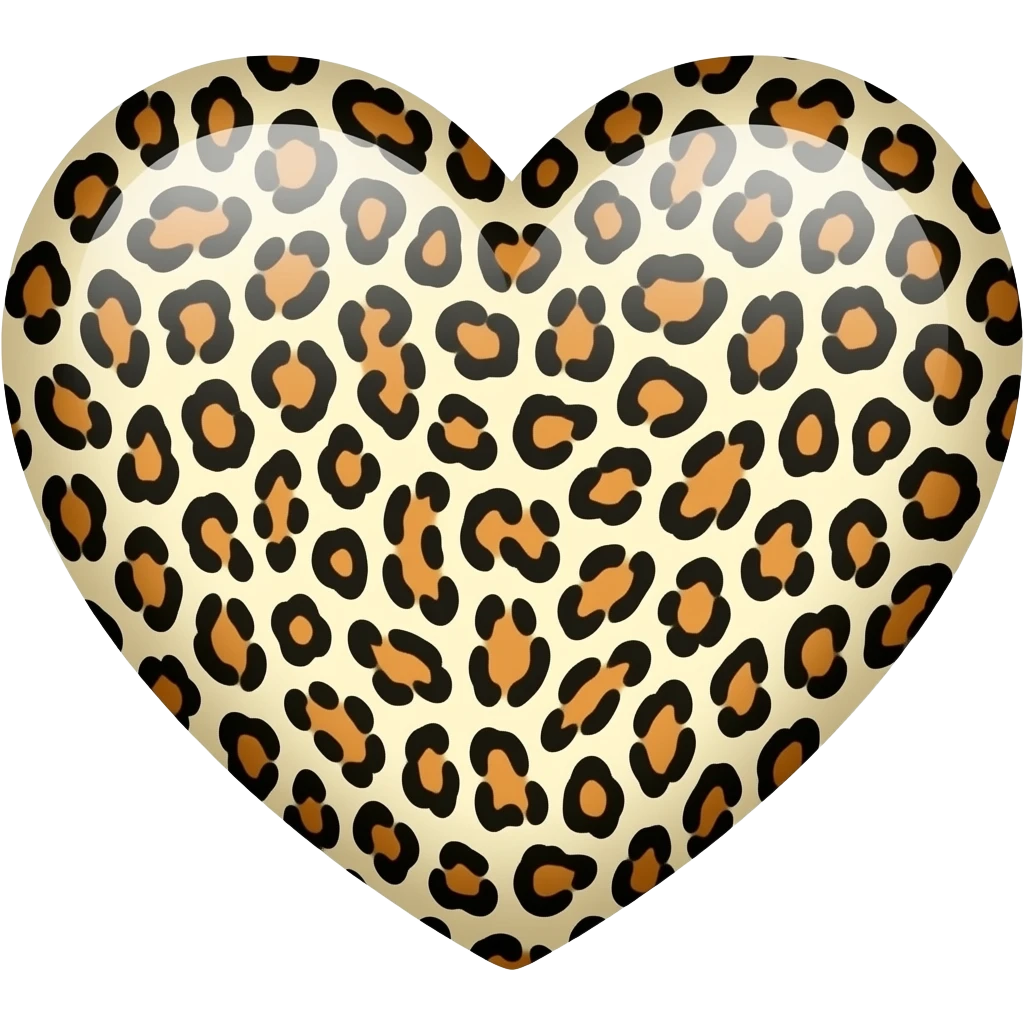 Leopard pattern white Heart emoji