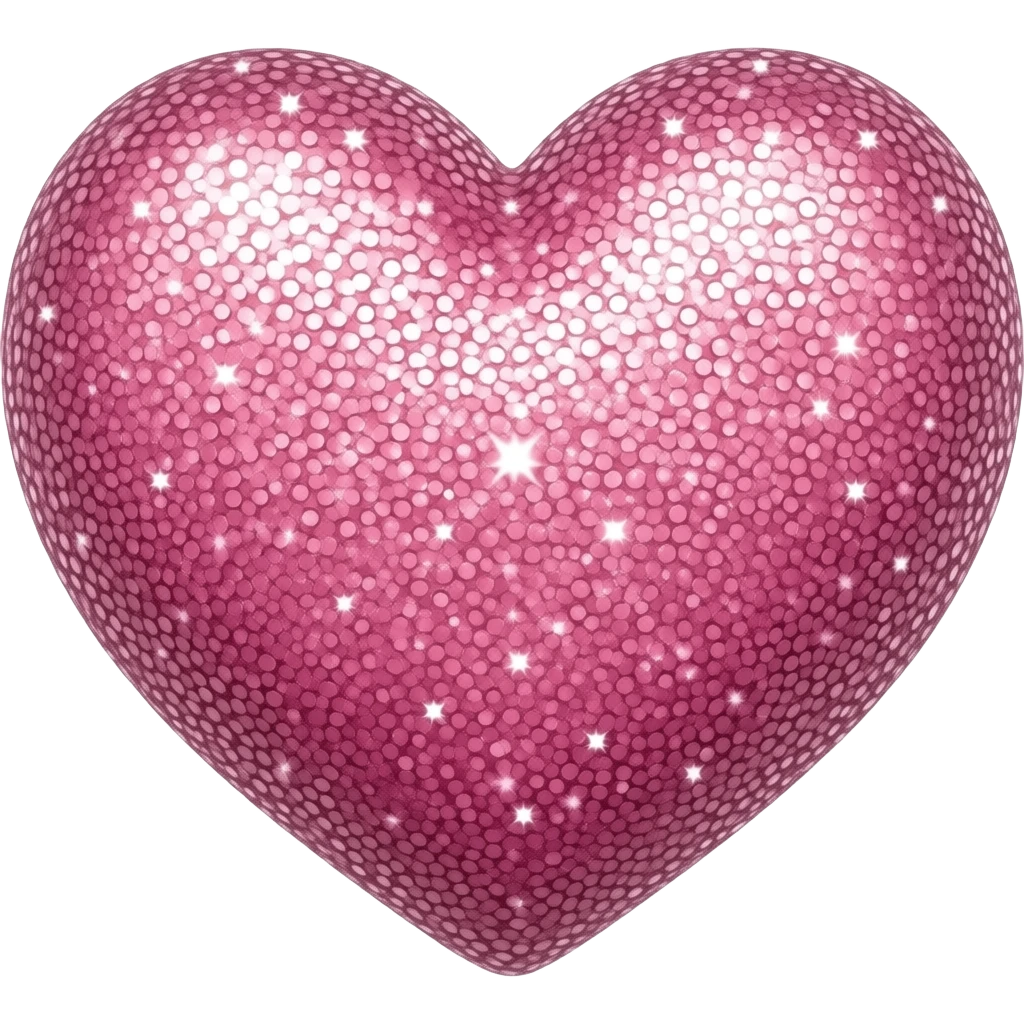 Pink sparkly shiny heart emoji