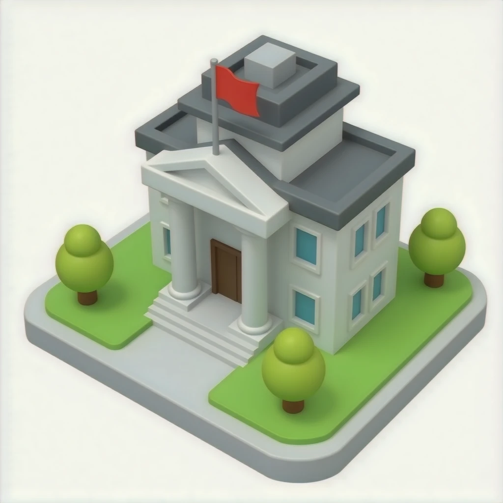 City hall 3d building emoji no background emoji