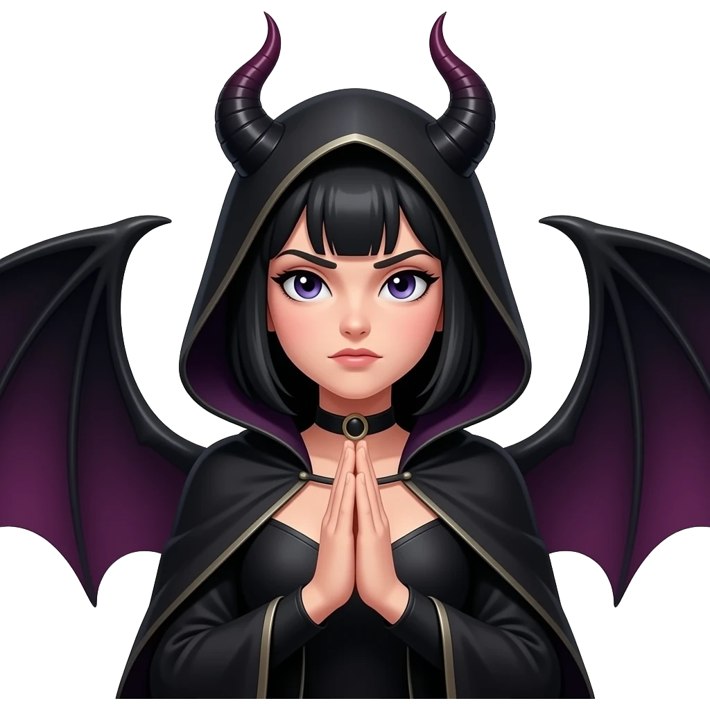 She-devil, black magic woman, begging forgiveness with attitude emoji