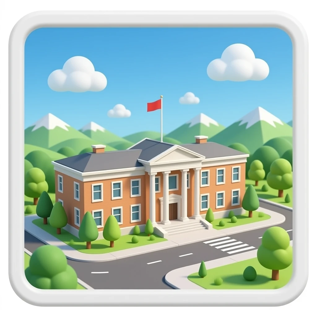 University building no background 3d emoji
