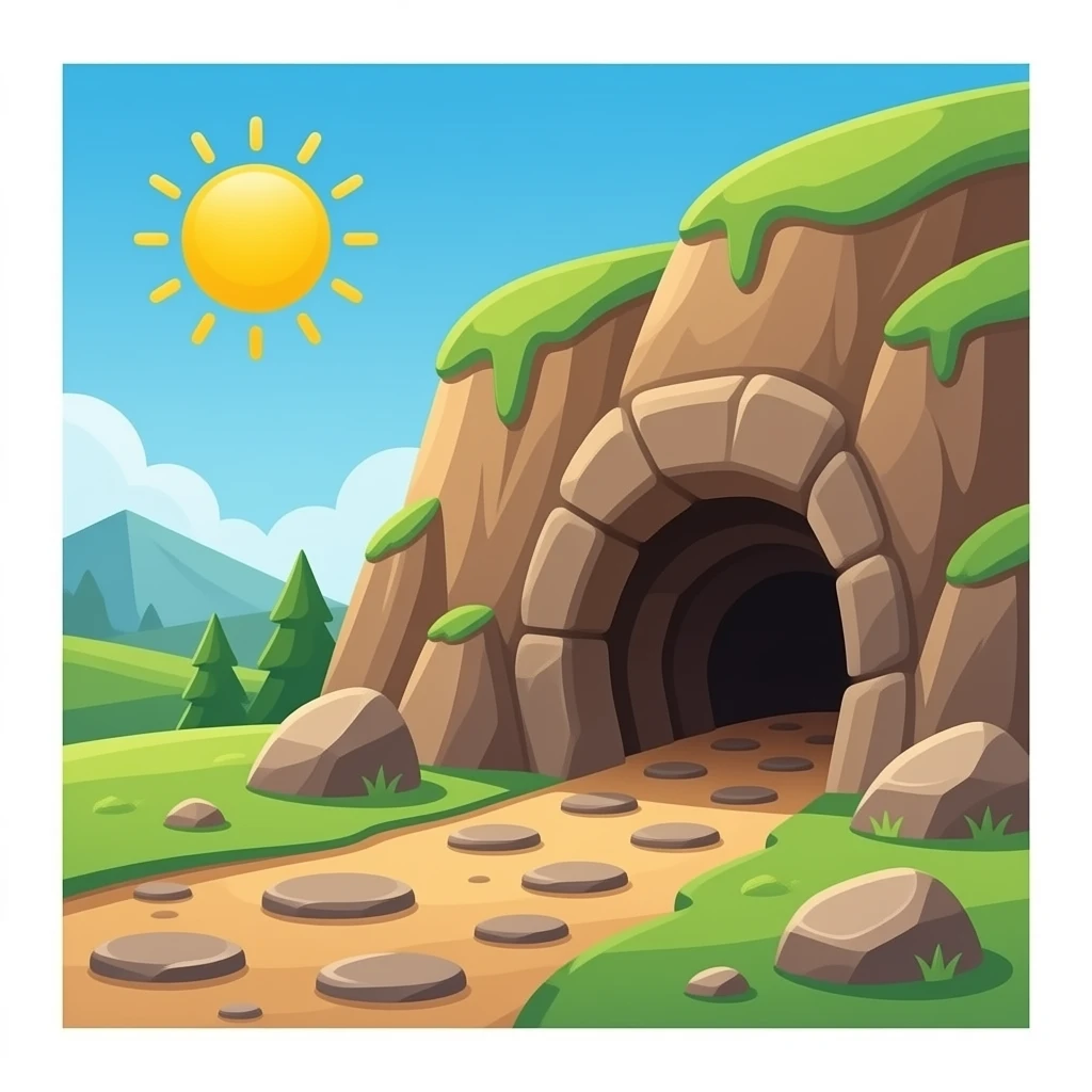 Gruta com as pedras de dia emoji