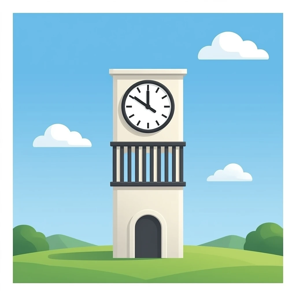 minimalistic Clock tower with black bars emoji