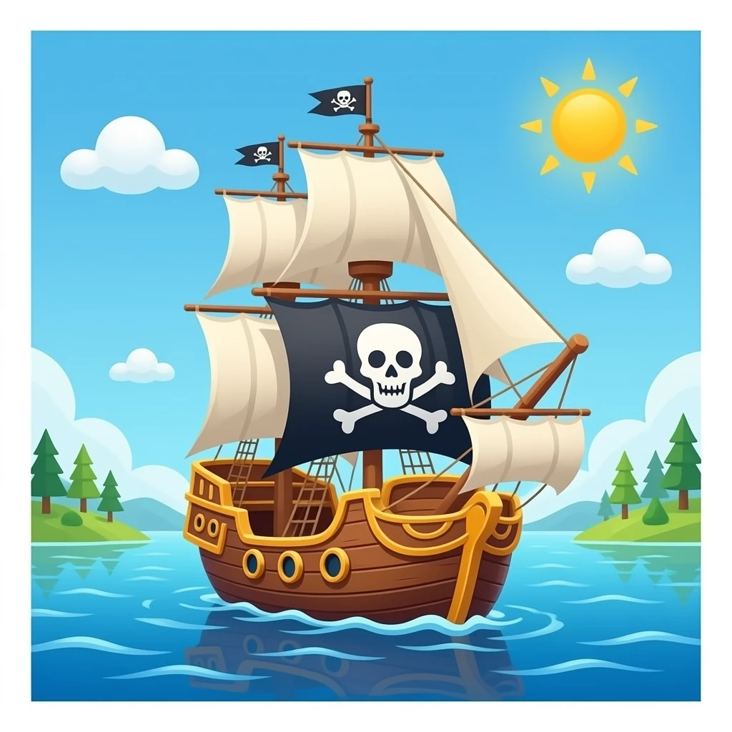 pirate ship water emoji