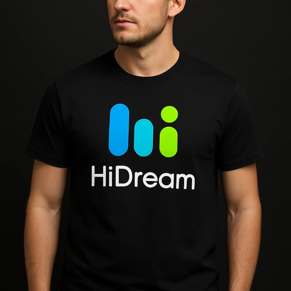 man wearing tshirt with this logo, dark background  emoji
