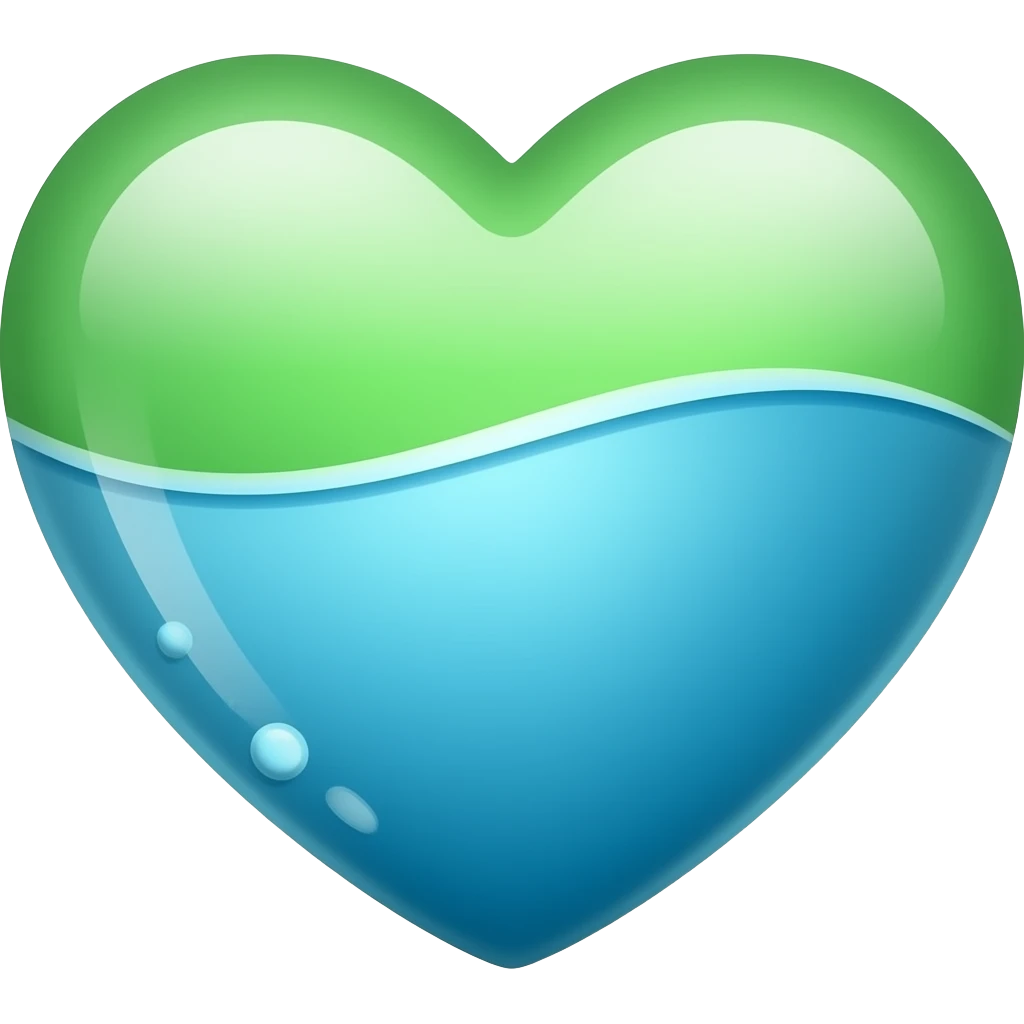 coraçao verde agua( cor) mais azul emoji