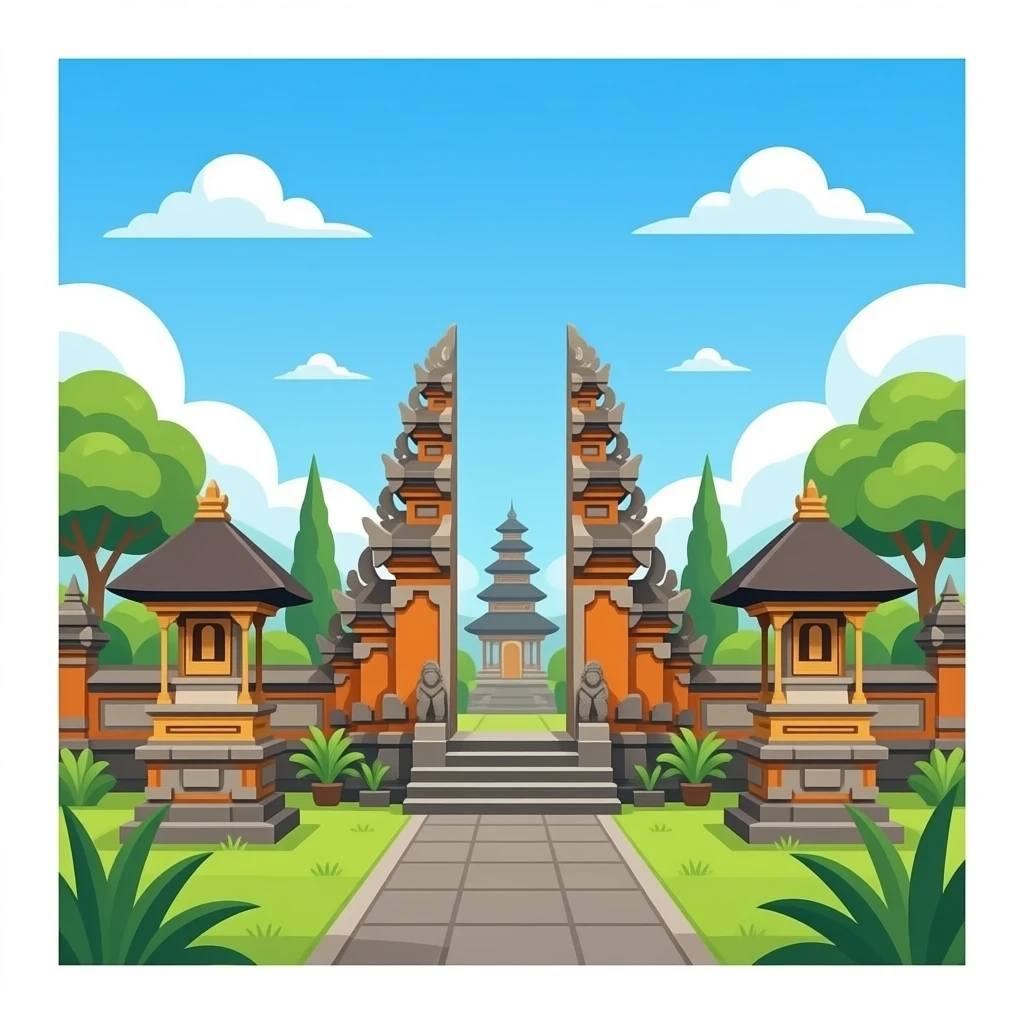 balinese temple
in ios style emoji