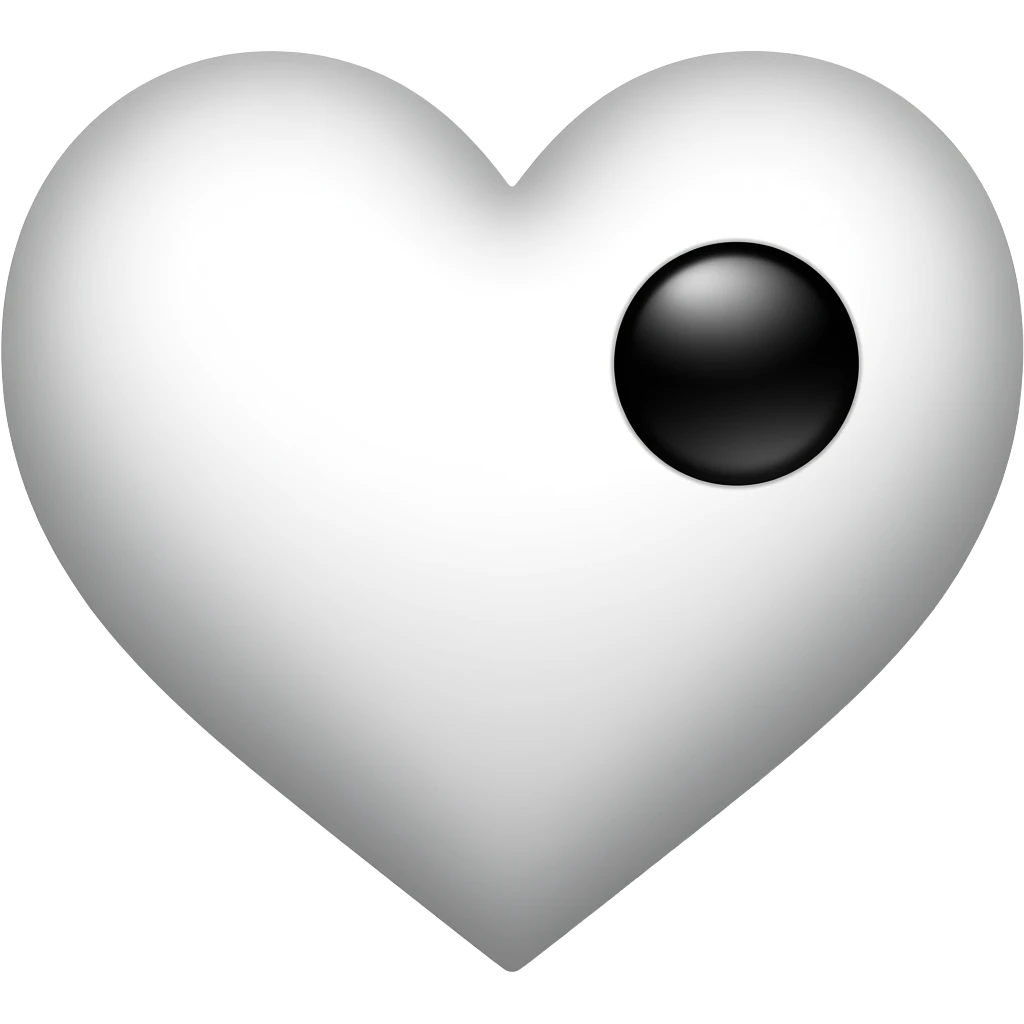 하얀색하트에 검정색 도트 emoji