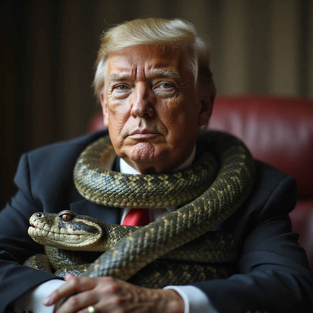 Trump en charmeur de serpent emoji