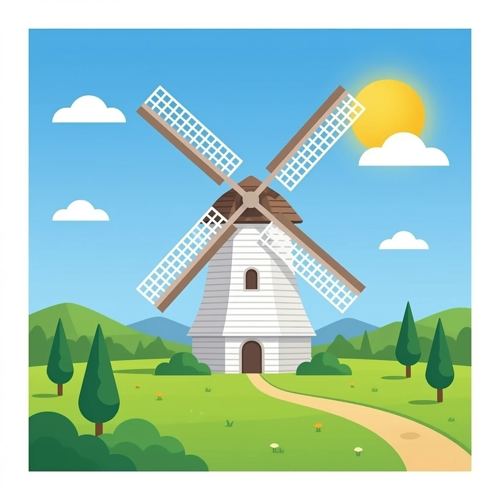 windmill, simple, less detail emoji