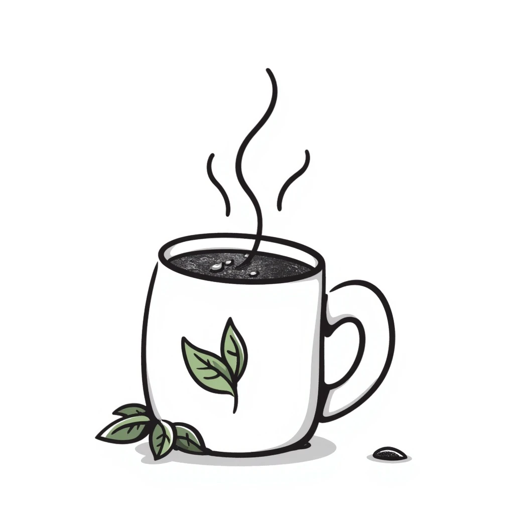 green tea hand drawn doodle style emoji