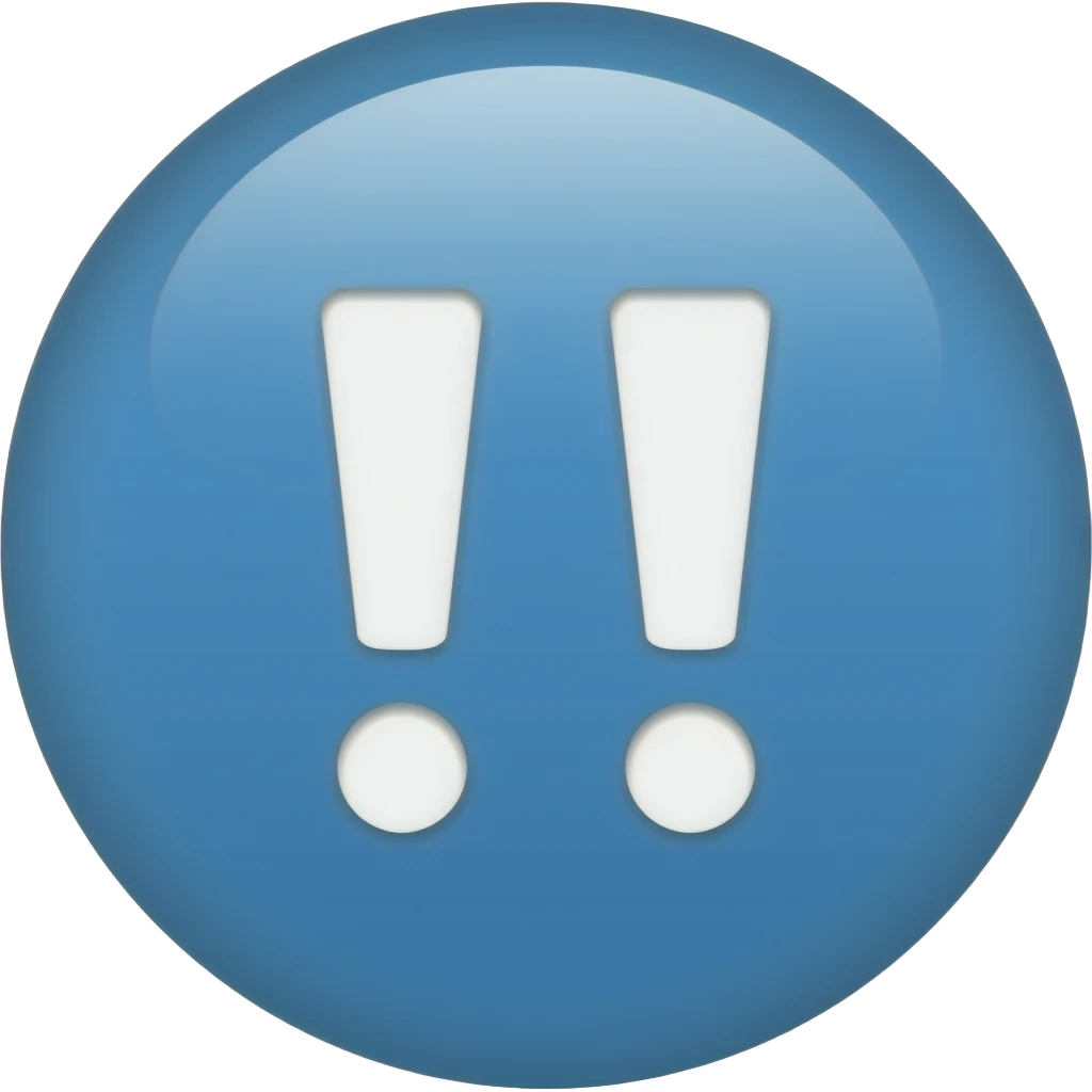 ازرااالقبص علامتين تعجب جمب بعض لونهم ابيض محطوطين في دايره زارقه emoji