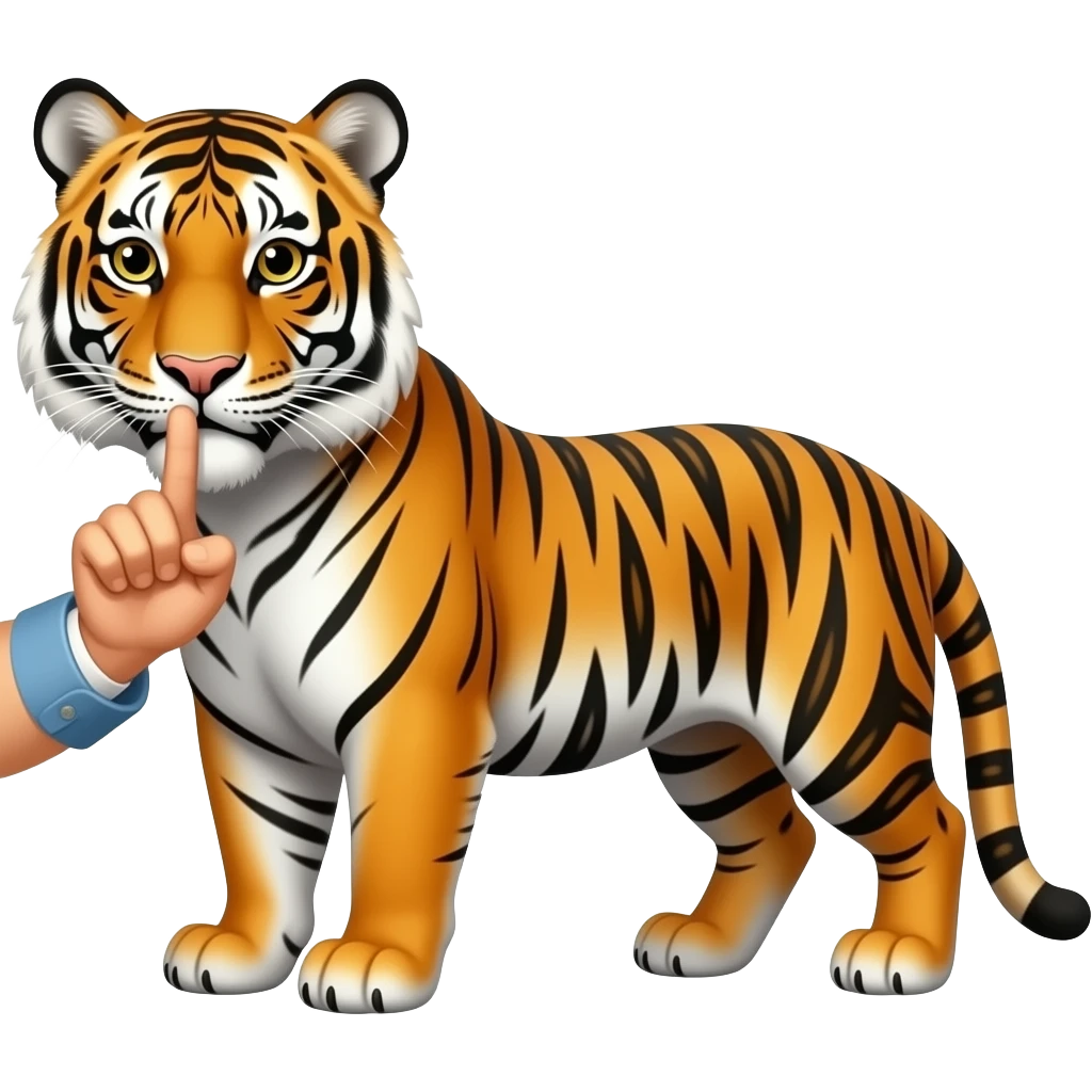 TİGER EMOJİ × BE QUİET EMOJİ emoji