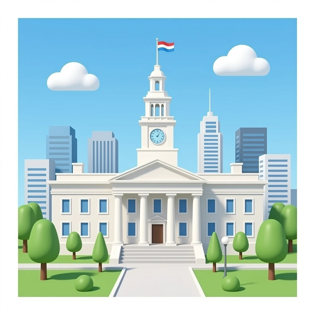 City hall  building 3d no background emoji
