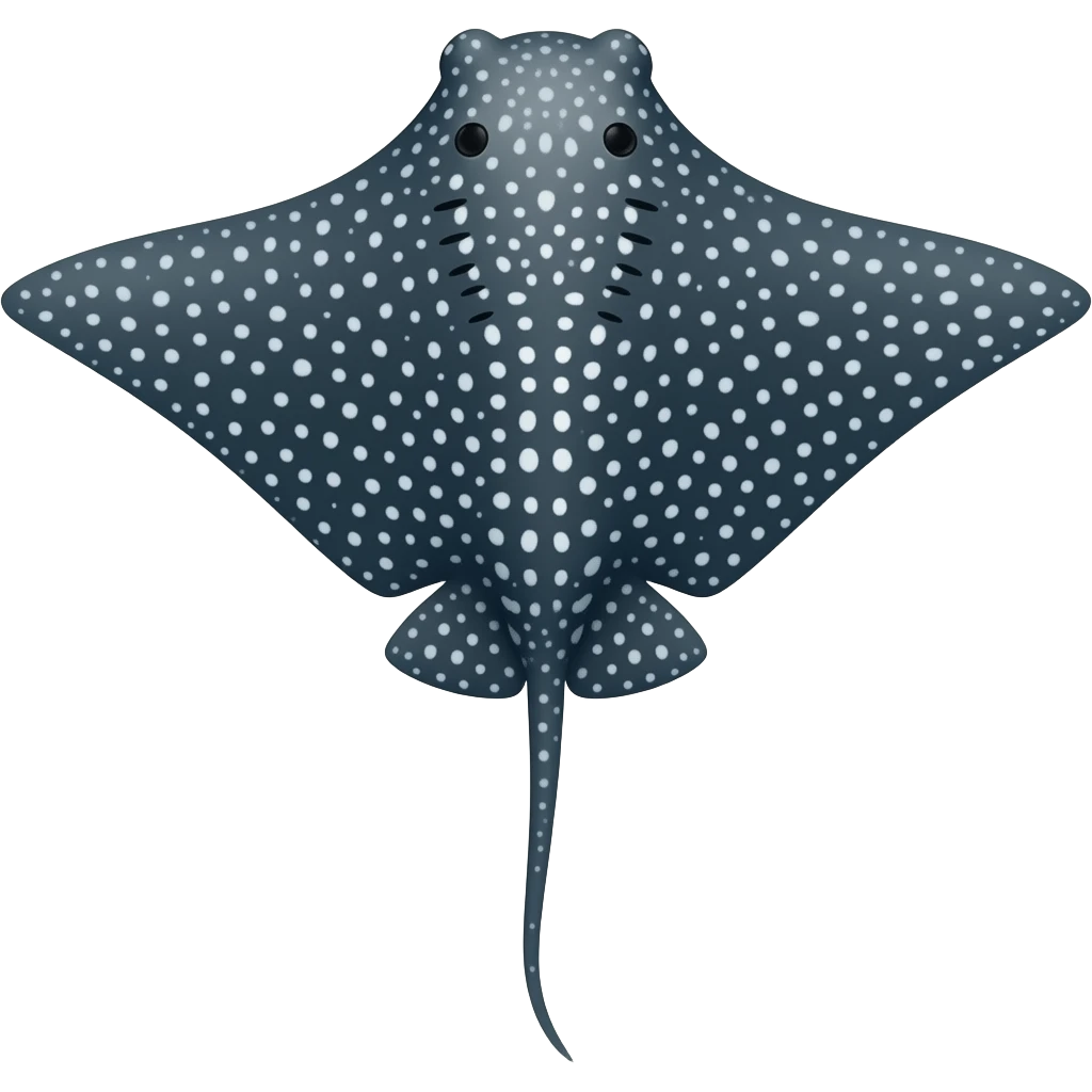 An navy white dots eagle ray emoji