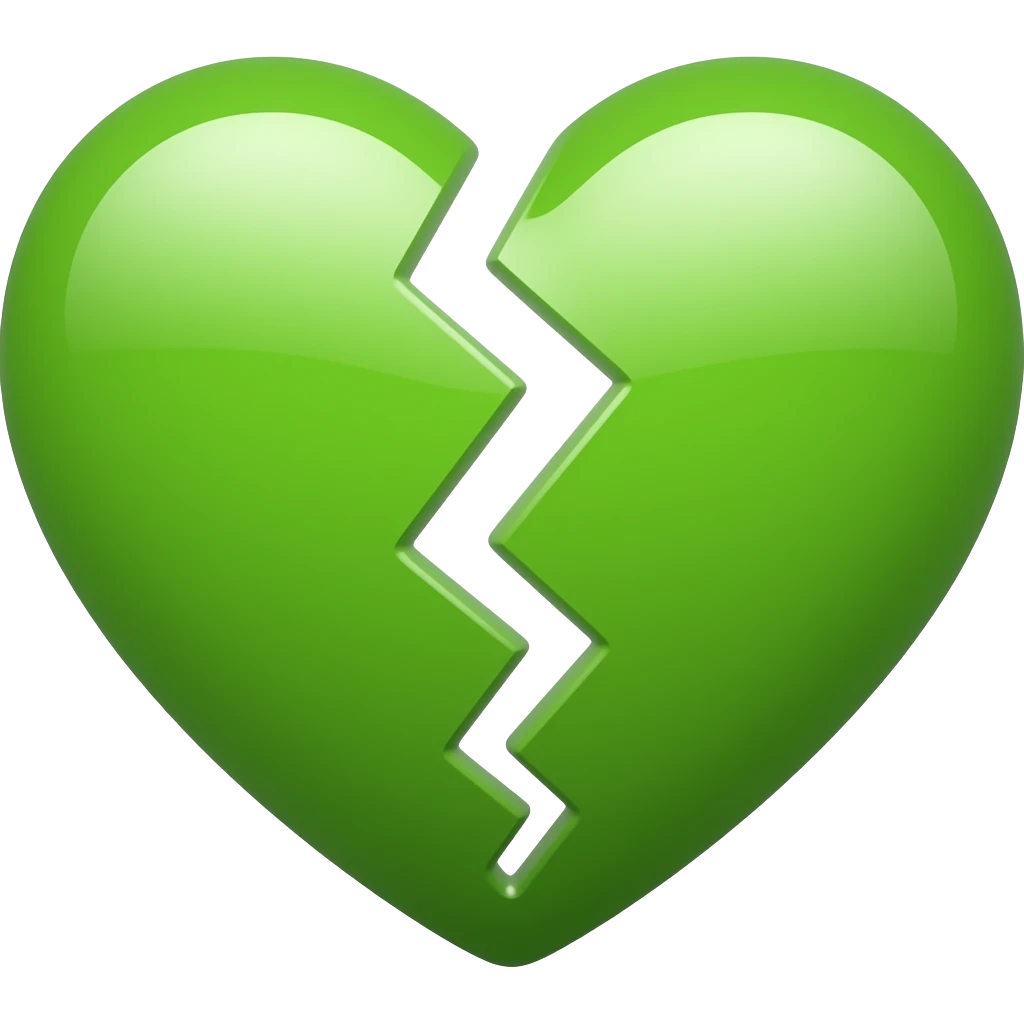 Green broken heart emoji