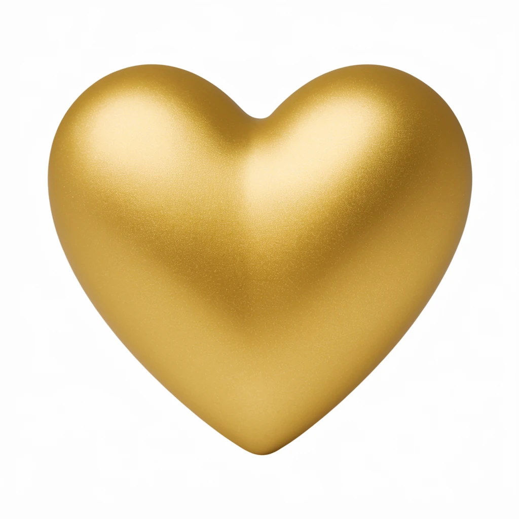 heart with a metallic yellow finish emoji