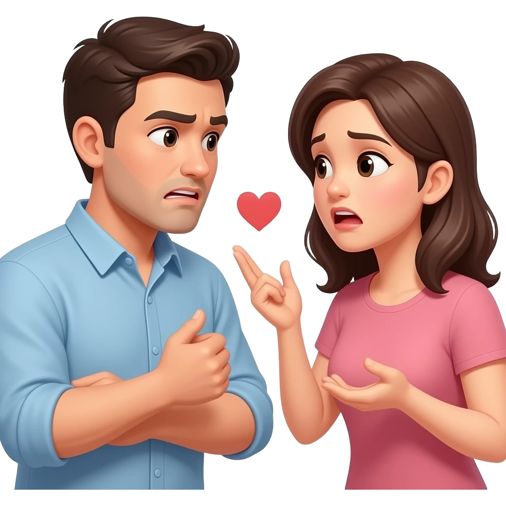любовь в рамках  ругаются мужчина и женщина emoji