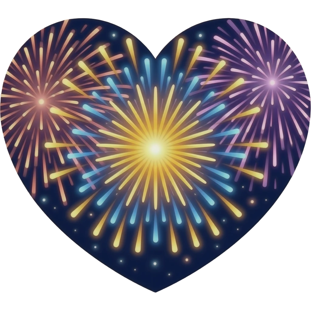 Firework heart emoji