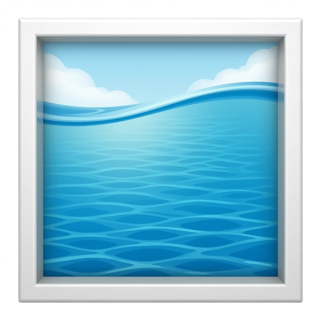 Sea water blue   looking from above no background emoji