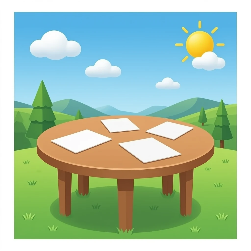 roundtable with papers emoji