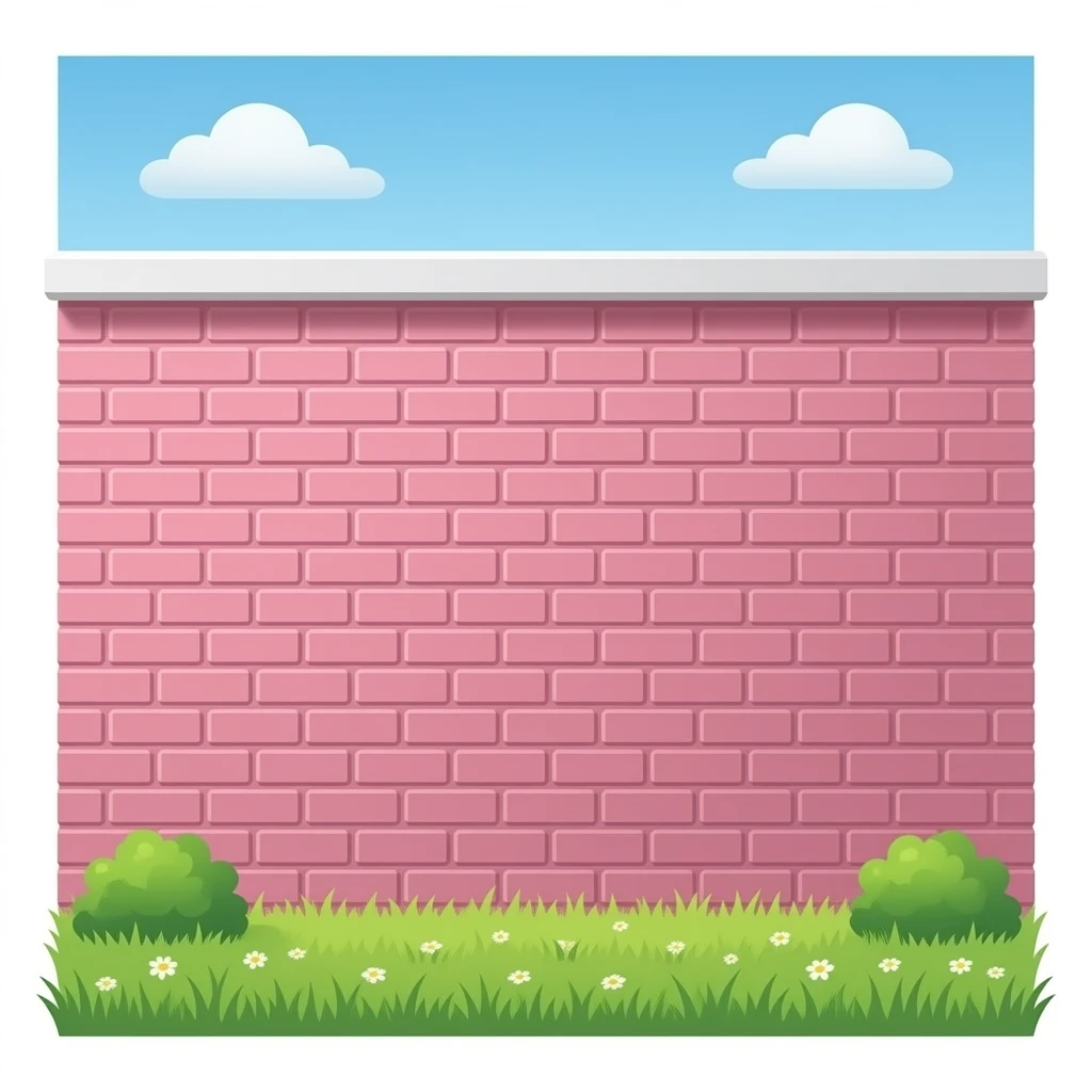 Pink bricks wall side emoji