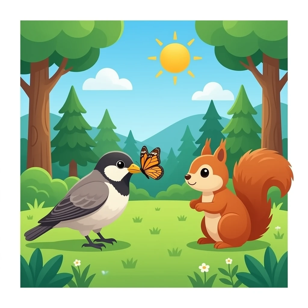 Food chain bird 🦋🐦🐿️ emoji