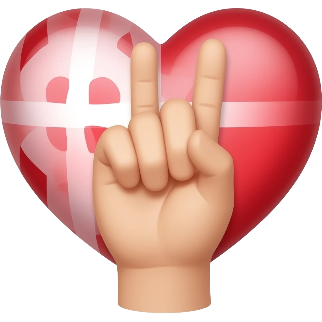 One hand making half of a heart symbol emoji