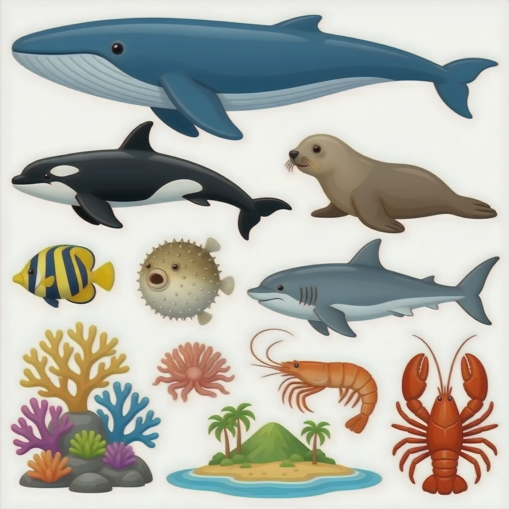🐳🐋🐬🦭🐟🐠🐠🐟🐡🦈🪸🪼🦑🦐🦞🐙🏝🏞🏖 emoji