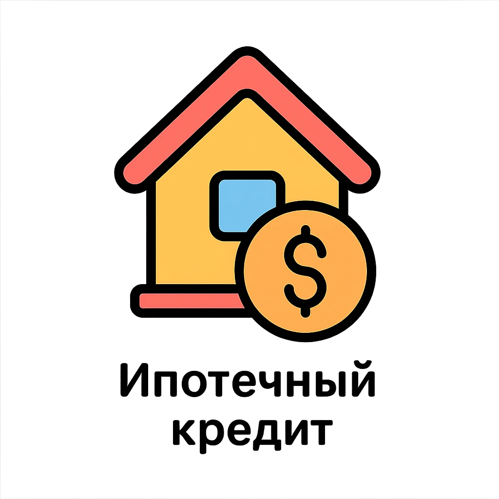 Ипотечный кредит. Линейный минималистичный рисунок  emoji