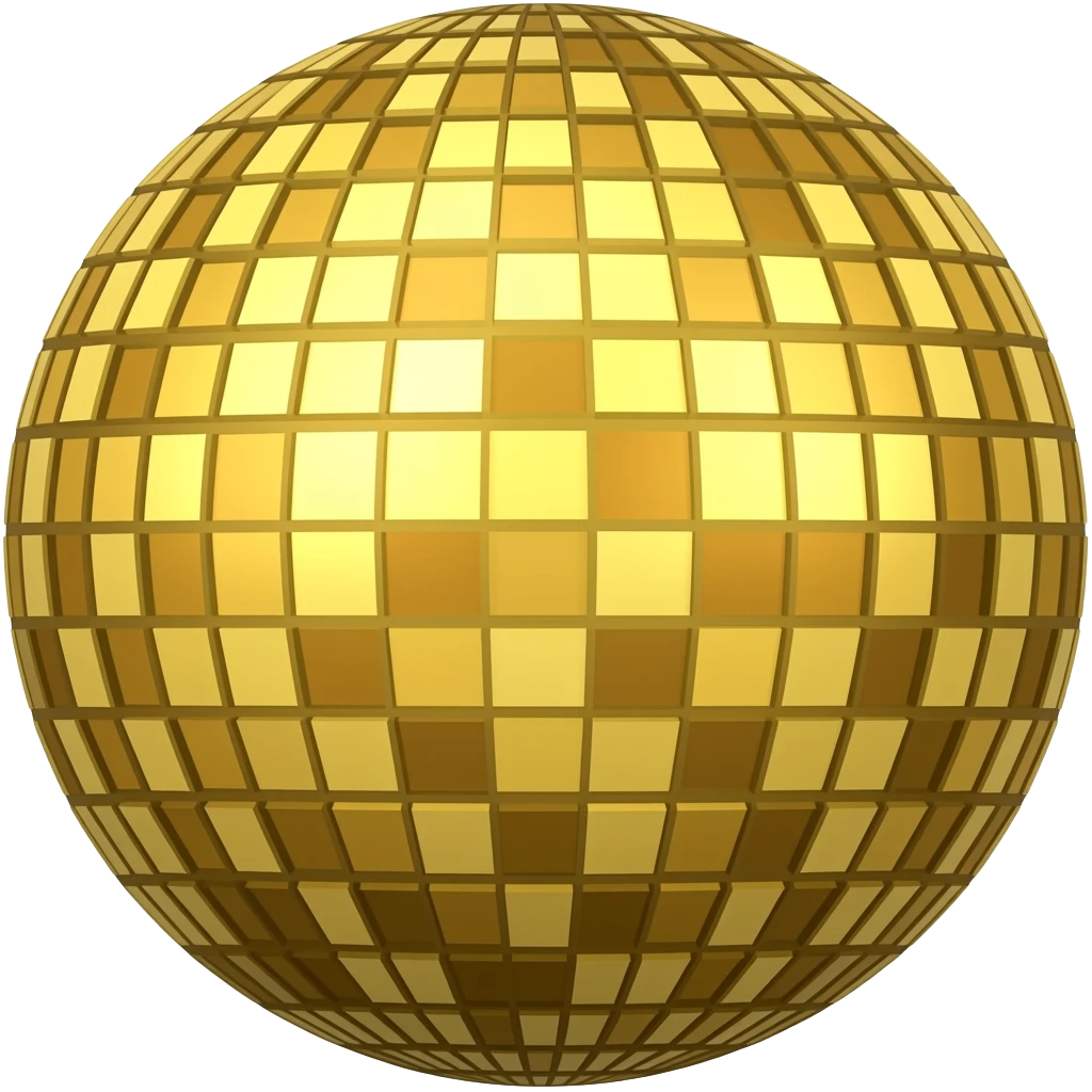 ايموجه كُره الديسكو لون ذهبي 🪩 emoji